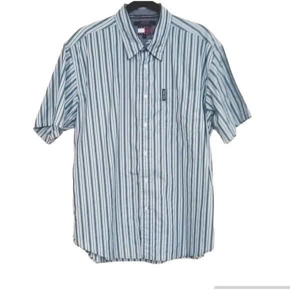 Tommy Hilfiger Other - Tommy Jeans Vintage Shirt Mens Adult Large Multicolor Striped Short Sleeve